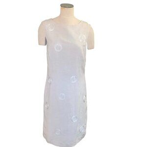 Premise Linen Blend Sleeveless Dress Embroidered Sz 12 #139A